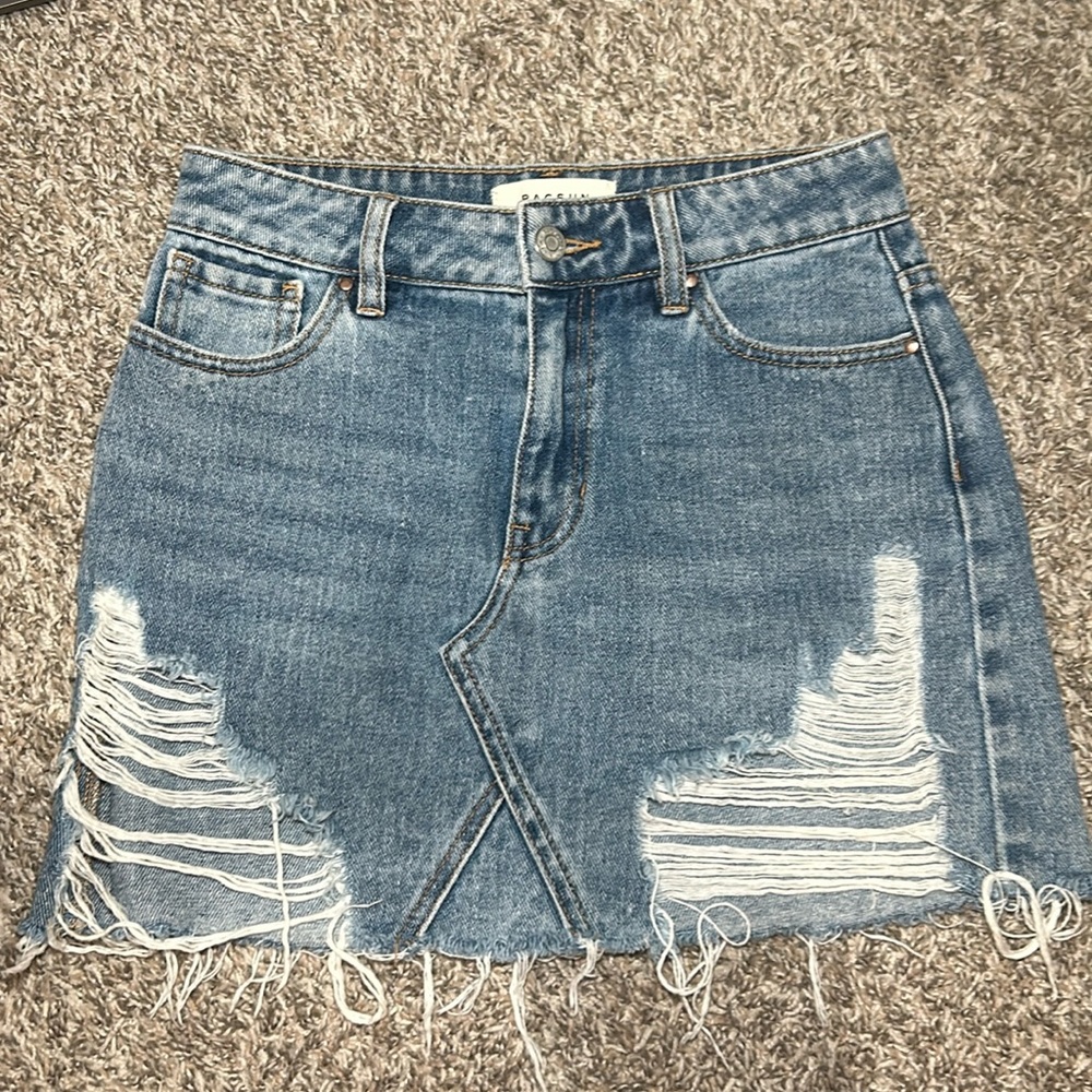 Pacsun Distressed Denim Skirt
